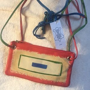 Colorful Leather Crossbody // NWT!